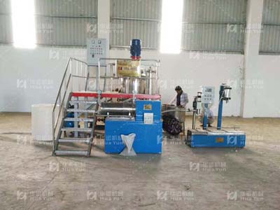 柬埔寨客戶HYA-500型涂料設(shè)備安裝完成